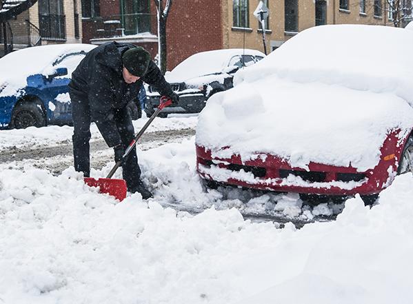 shoveling snow