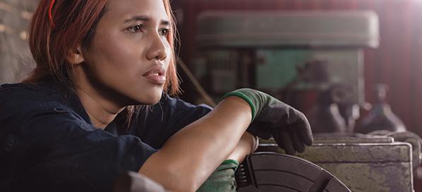 fatigued factory worker