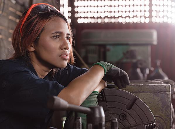 fatigued factory worker